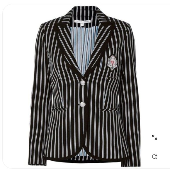 EUC Perfect Veronica Beard Women's Striped Notched Collar Blazer Size 4 - Picture 2 of 2